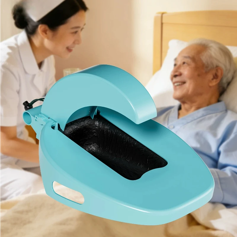 Splash-proof and Odor-proof Bed Defecation Basin for Elderly Bedridden Use, Universal Portable Commode Toilet for Men & Women