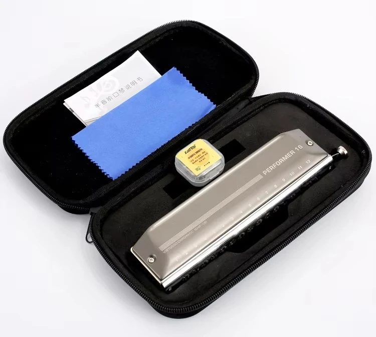 EMP-16 New Professional Music Instrument 16 Hole Chromatic Harmonica for Sale