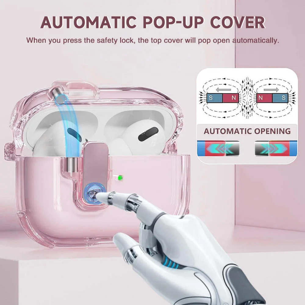 Transparent Crystal Wireless Bluetooth Earphone Case For Airpods Pro 2 2nd TPU Clear Switch Lock Cover Airpods 4 3 2 1 Funda - view 3
