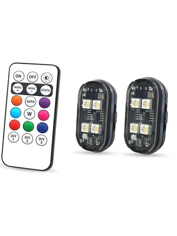 2/4/6x 8 kleuren auto-interieur decoratief licht, auto-interieur omgevingslicht met afstandsbediening, lange stand-by auto decoratief licht,
