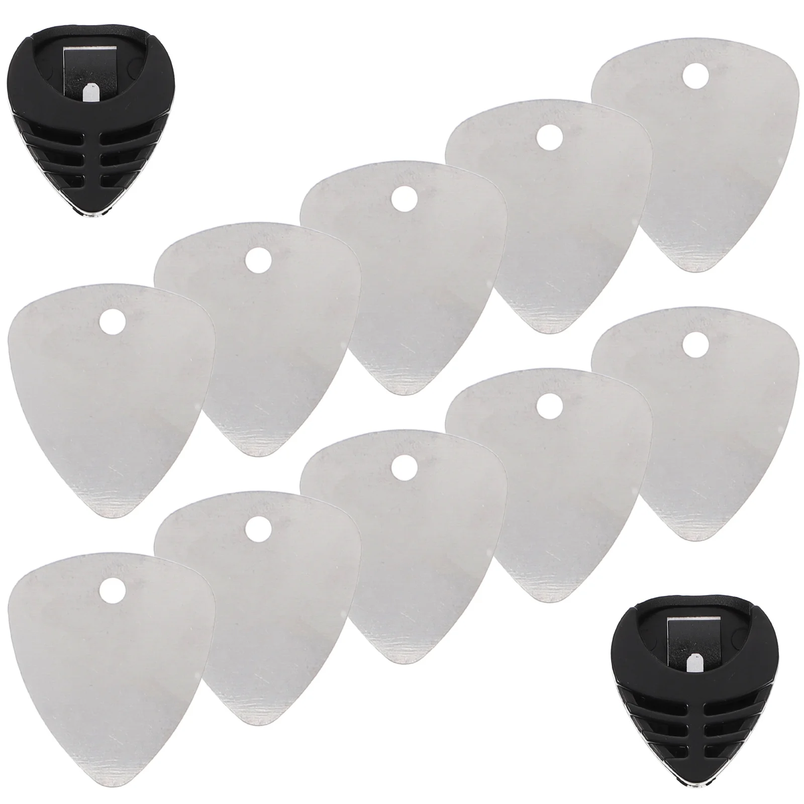 

1Set Metal Guitar Picks Stainless Steel Plectrums Set Smooth Edges for Folk Guitar Practice with Storage Box Metal Bass Picks