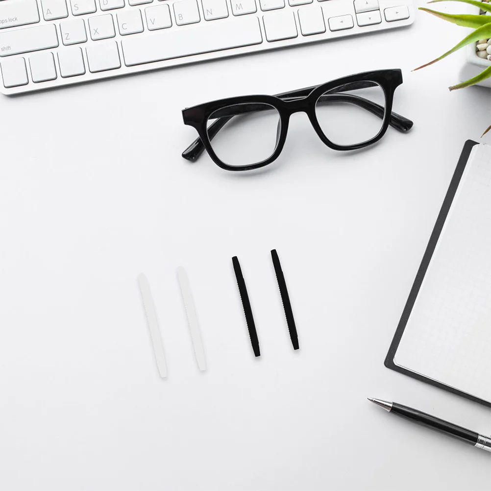 40 قطعة من أطراف نهاية النظارات من السيليكون البديل المضاد للانزلاق، أغطية معبد أسود وأبيض، واقيات الساق للرياضات الخارجية