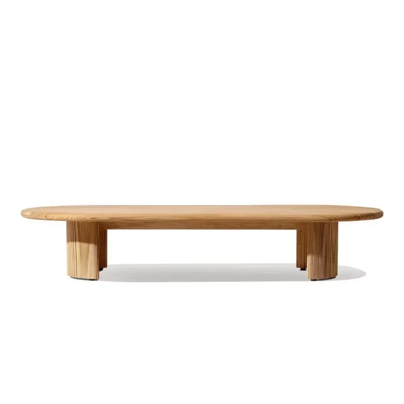Modern all-weather teak center table with round, rectangular garden furniture outdoor coffee table
