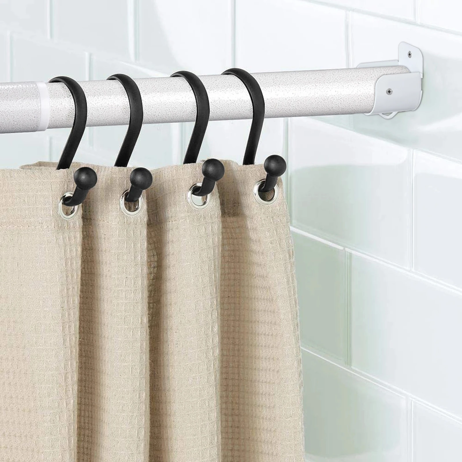 

4Pcs Iron Closet Rod Flange Socket Bracket Wardrobe Bathroom Shower Curtain Rod Holder Closet Bracket Bathroom Flange Socket