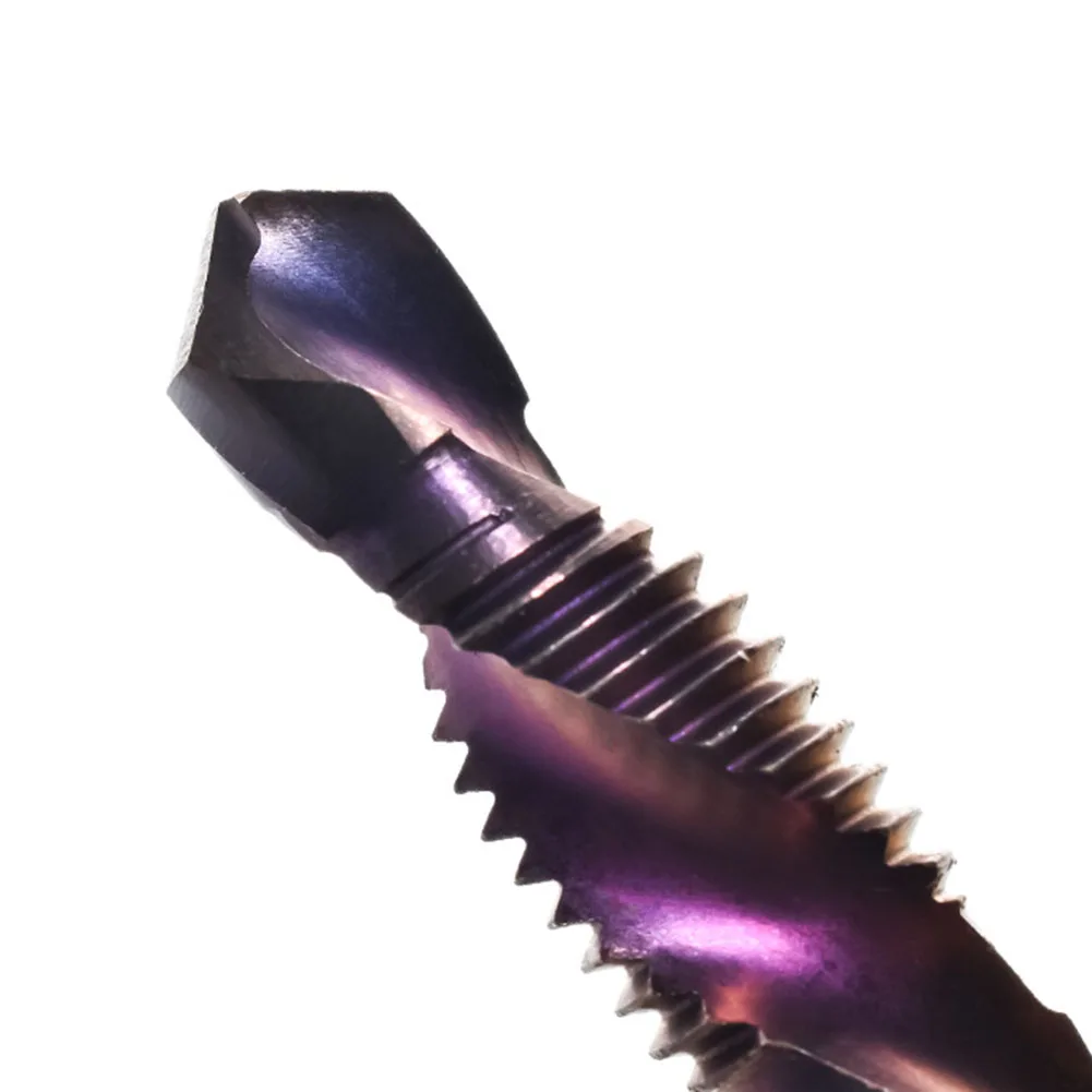 6pcs HSS Tap Drill Bit Set with 1/4 Hex Shank for M3 M5 M6 M8 M10 Drilling Tapping Chamfering Tool for Low Hardness Materials