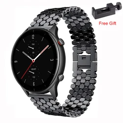 22mm Stainless Steel Band For Huami Amazfit GTR 4 3 Pro 2 2e Metal Watch Bracelet Strap Loop For Amazfit GTR 47mm Pace Stratos