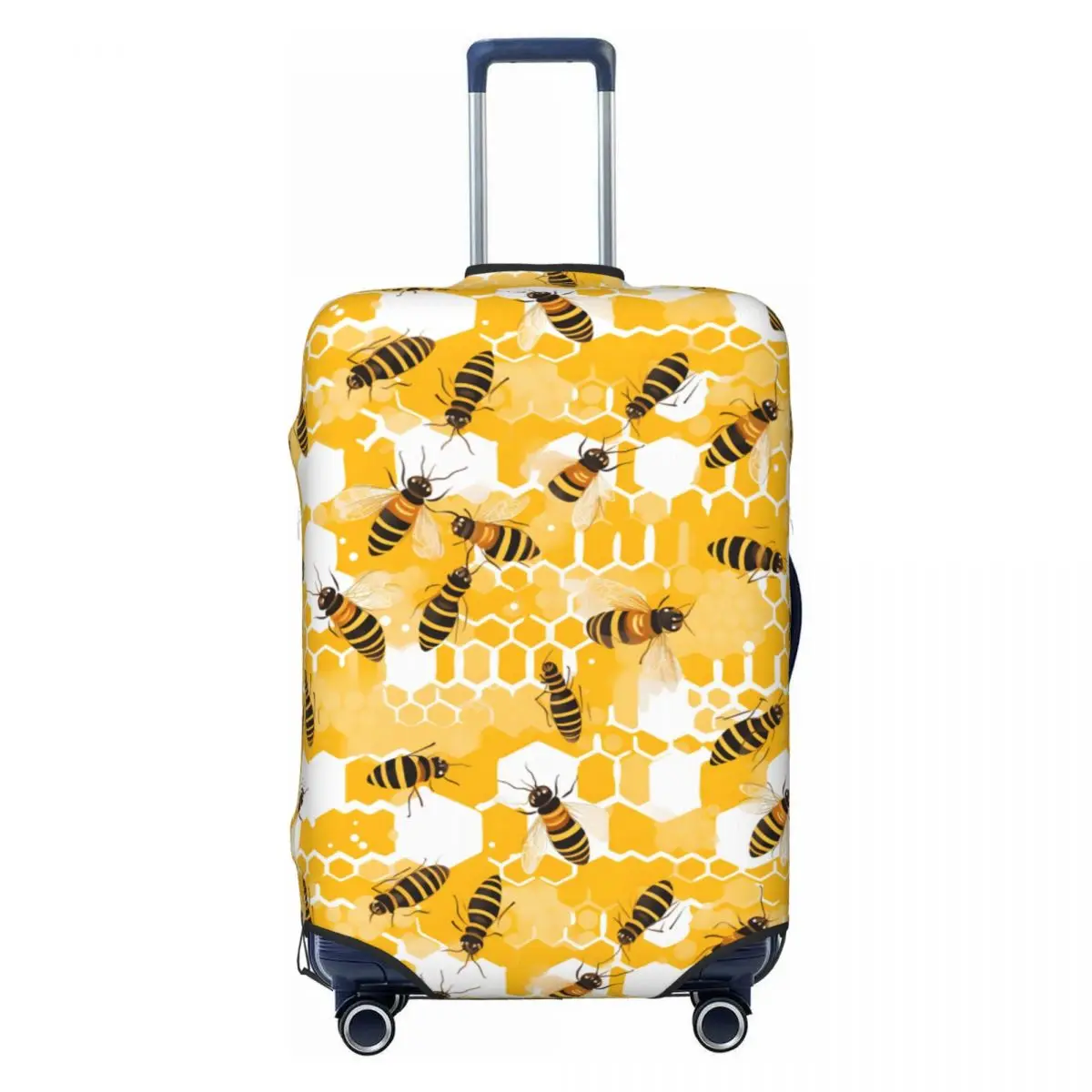 

Honeycomb And Bee Pattern Travel Luggage Cover Dust Proof Suitcase Cover Protector Fit 18-32 Inch