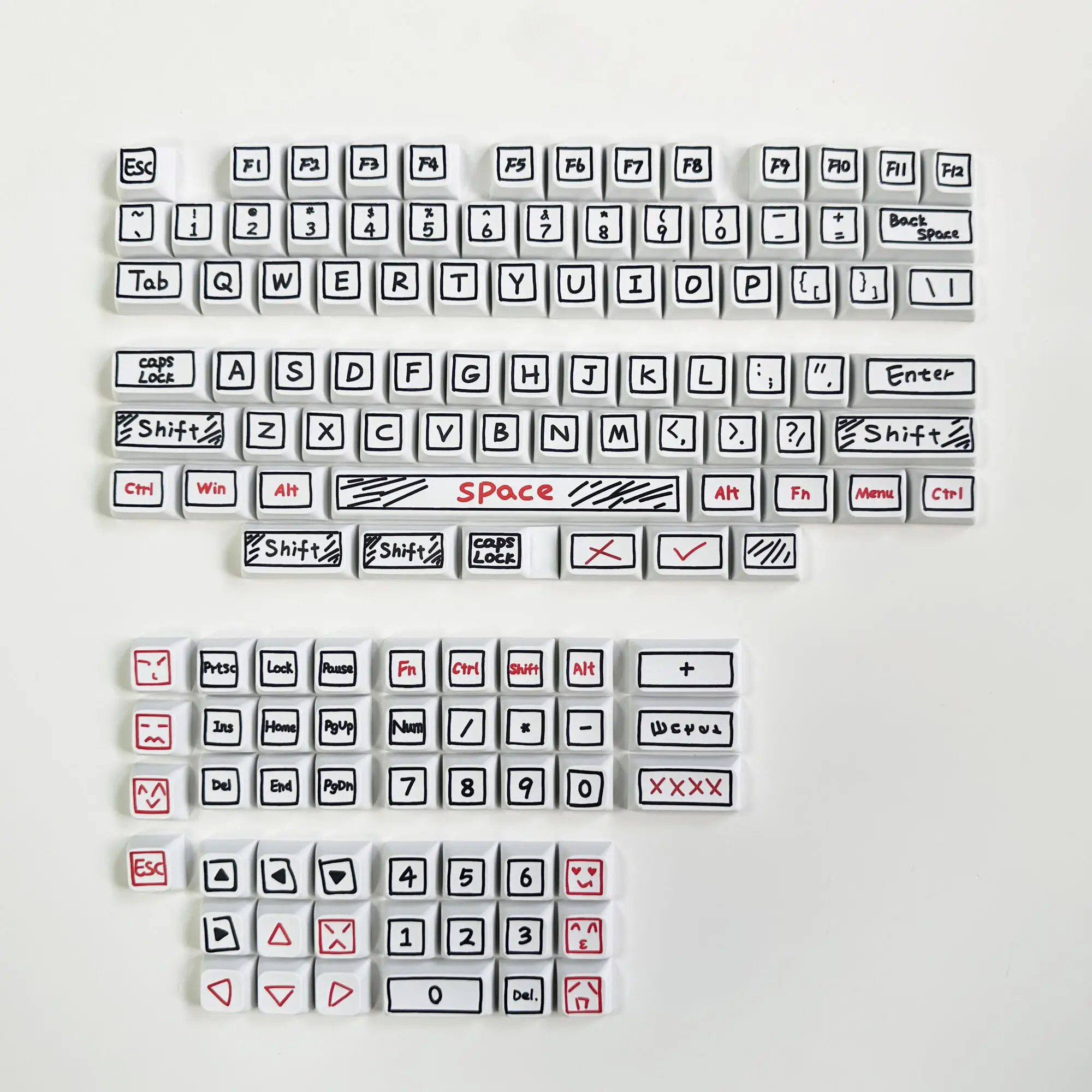 125คีย์ XDA โปรไฟล์กราฟฟิตีแบบ PBT สีย้อมระเหิดการระเหิดแป้นพิมพ์ DIY แบบกำหนดเองสำหรับการเล่นเกมแป้นพิมพ์สวิตช์ MX