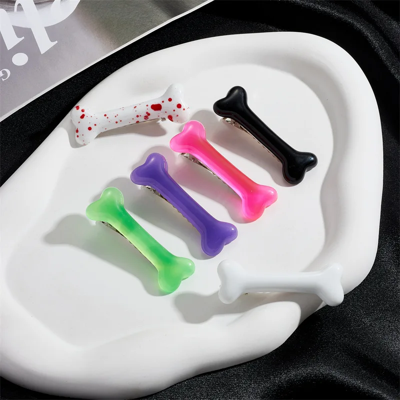 Women Dog Bone Hair Clip Girls Y2k Creative Funny Hairpin Barrettes Side Clip Headwear Lovely Barrettes Styling Tool Accessories