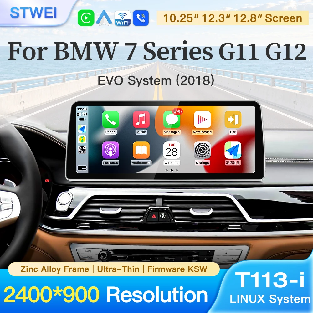 stwei 2026 Linux EVO System 10.25 12.3 12.8inch Thin screen For BMW 7 Series G11 G12 Wireless CarPlay Auto Car Video Players