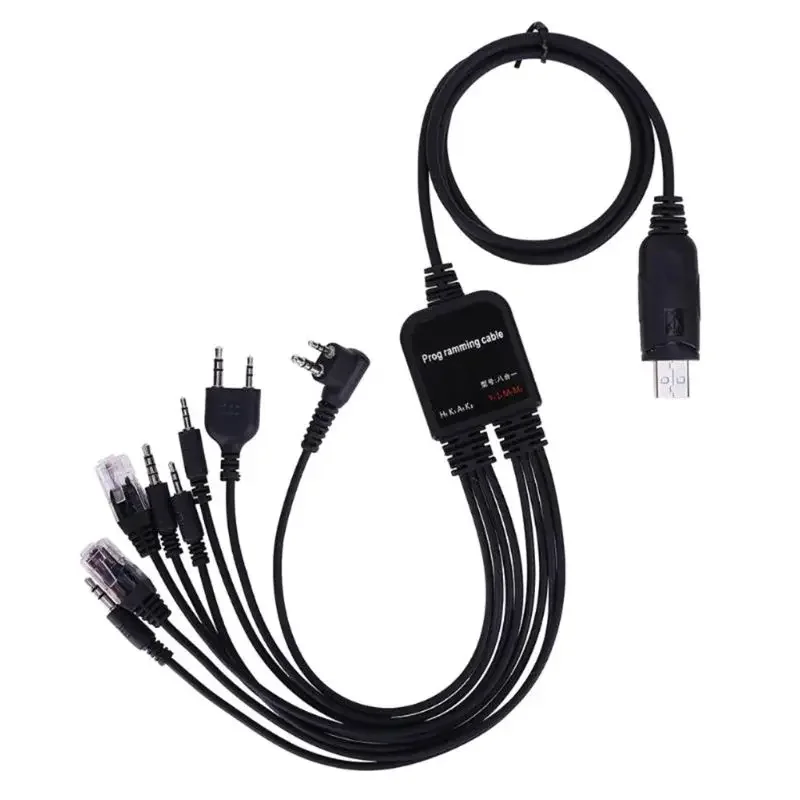 8 in 1 USB Programming Cable For Baofeng kenwood PUXING UV-5R Yaesu Icom Wouxun Hyt Radio Car Radio