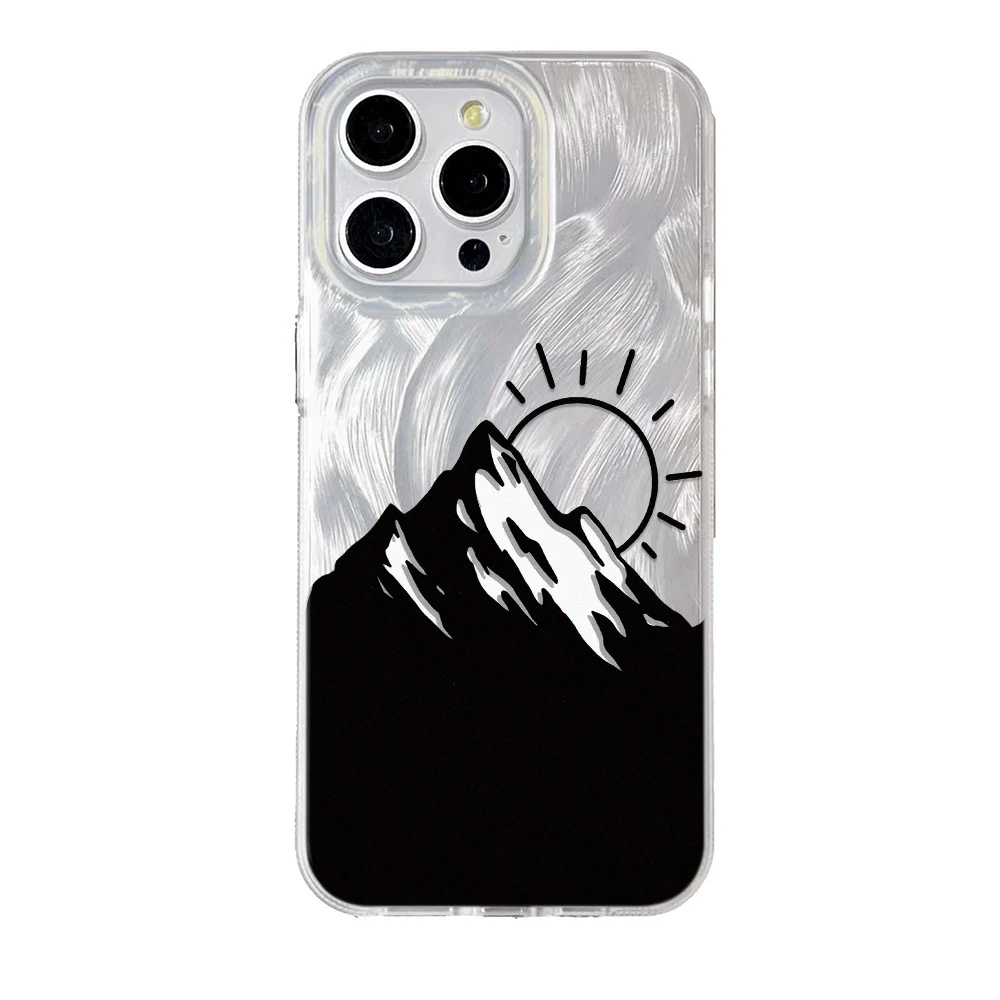 Простой чехол для телефона Sunrise для iPhone 16 11 13 15 Pro Max 14 Plus 12 14promax 13promax 16E X XR 7 8 силиконовые блестящие чехлы