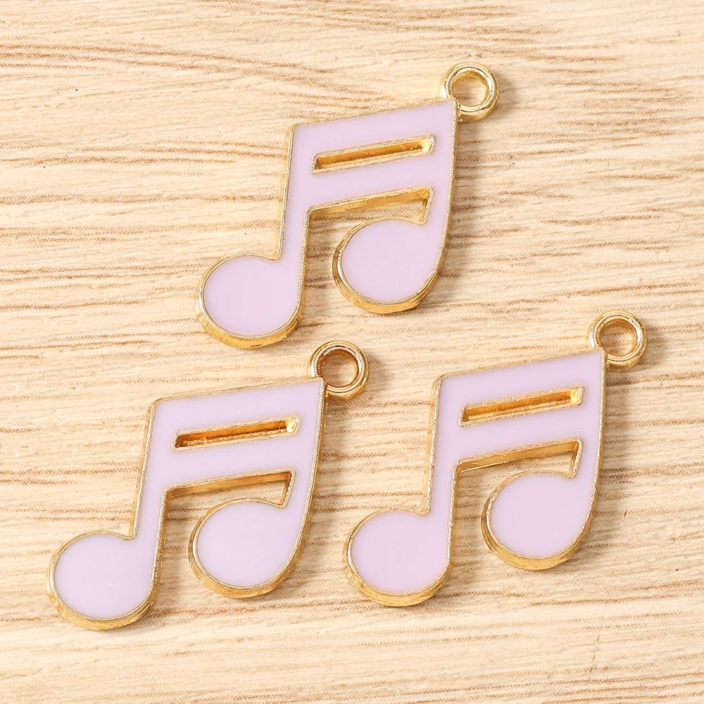 Tusember 20 Stück Bunte 15*21mm Kawaii Emaille Niedliche Musiknoten-Anhänger für Handgemachte Ohrringe, Halsketten, Schmuckherstellung, DIY-Zubehör – Detail 8
