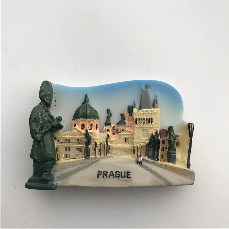

Fridge Magnet Ancient Street View New Prague Resin Decoration Crafts Tourism Souvenir Message Sticker