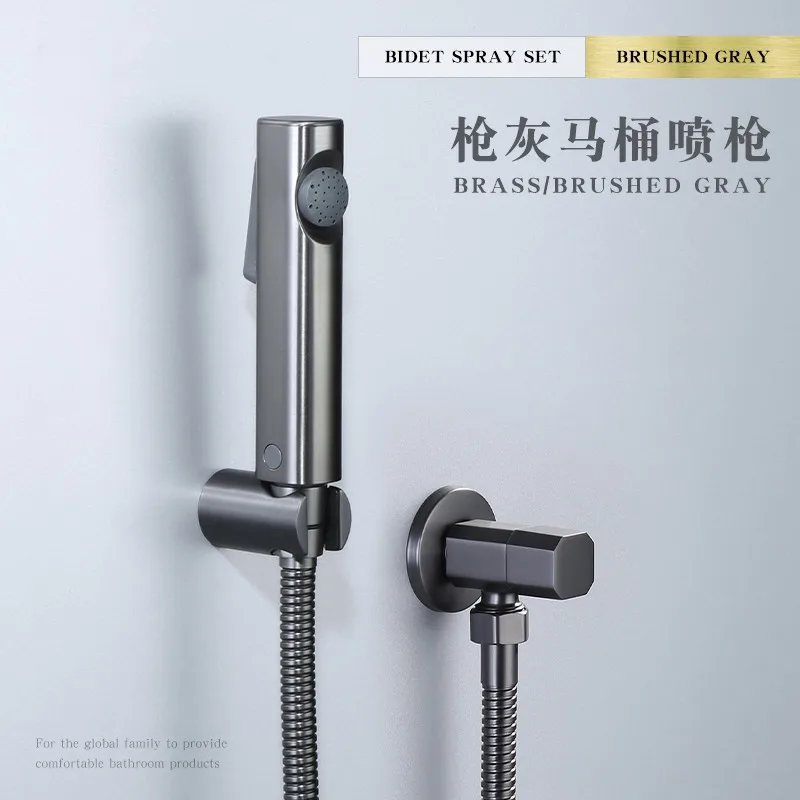 Bidet Faucet ABS Plastic Shower Tap Washer Mixer Ducha Higienica Cold Water Mixer Crane Square Shower Sprayer Head Chrome