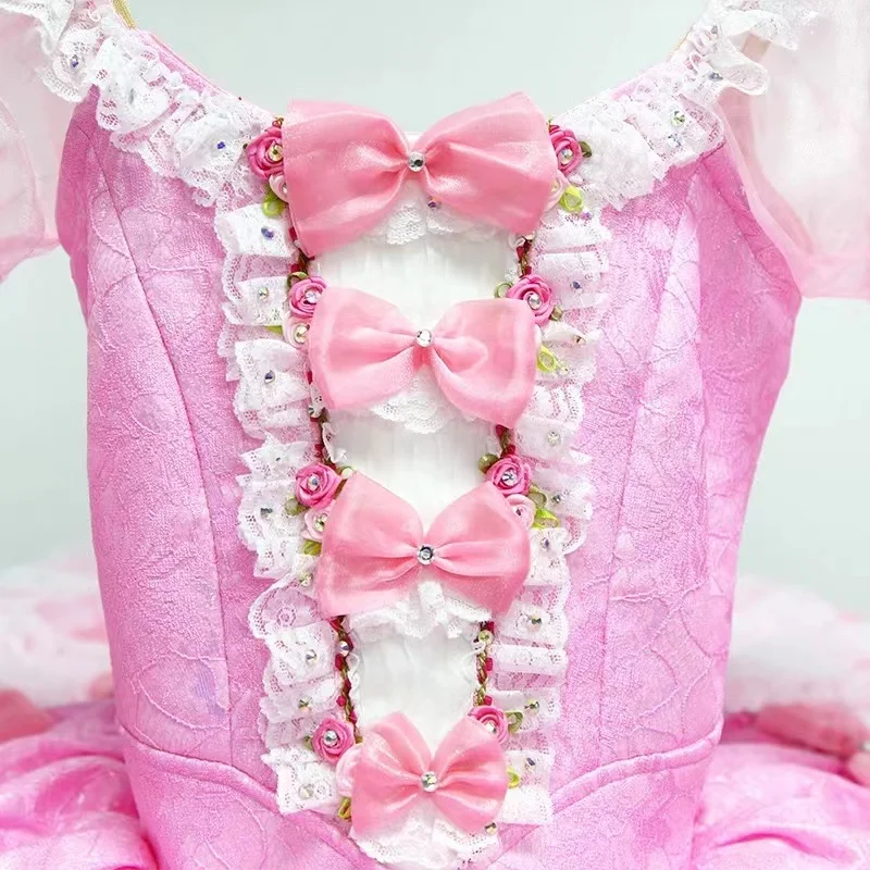 High-end customized pink Fairy Doll Variations adult and children's performance competition costumes