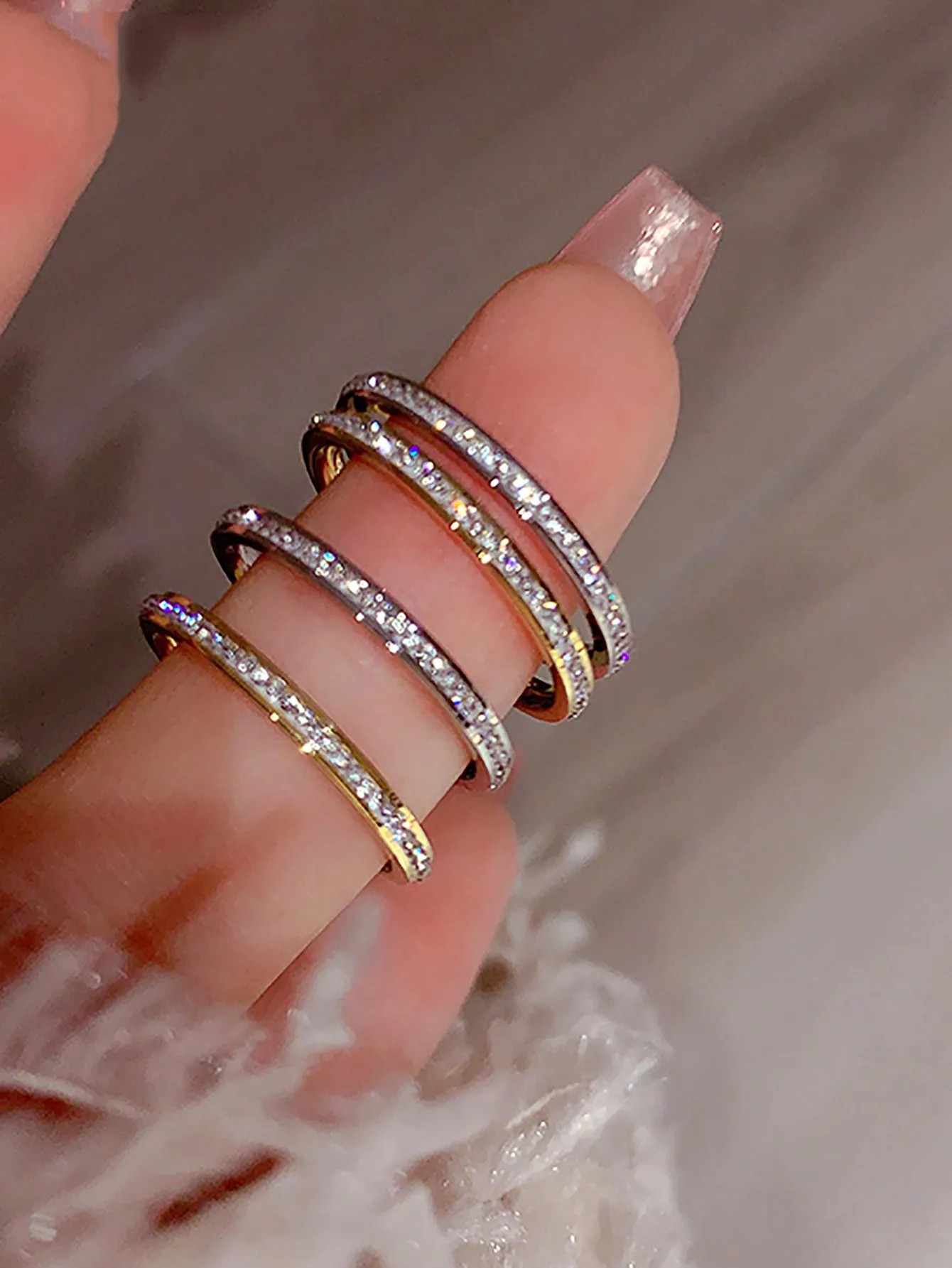 

Stackable Cubic Zirconia Rings in Gold and Silver Tones for Everyday Wear