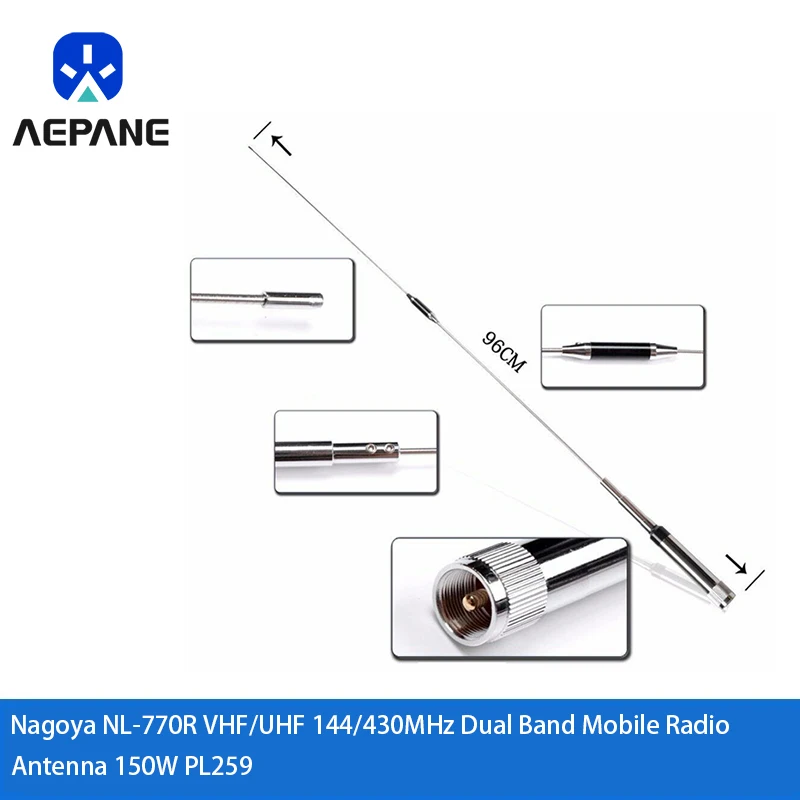 

Nagoya NL-770R VHF/UHF 144/430MHz Dual Band Mobile Radio Antenna 150W PL259