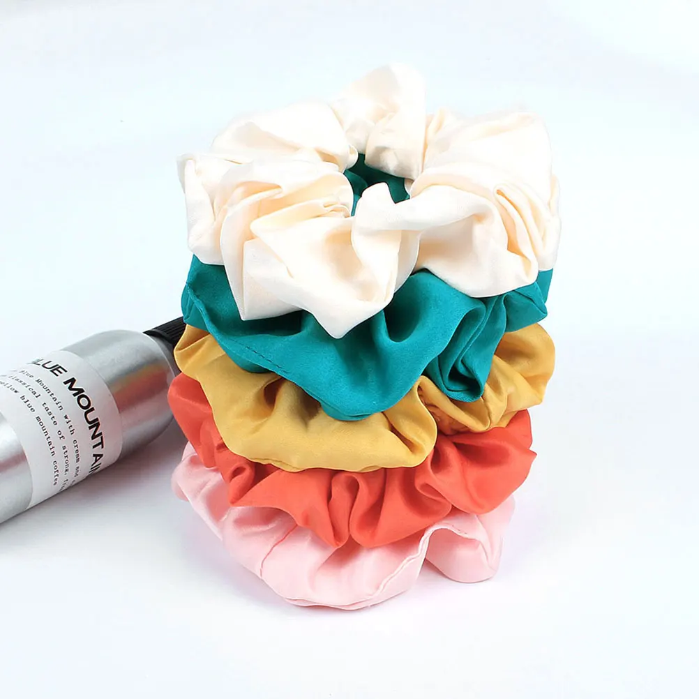 

5 Pcs Hair Ties Cloth Hair Rings Rope Women Headdress Ponytail Holders Stylish Fashion Daily Wear Accessories