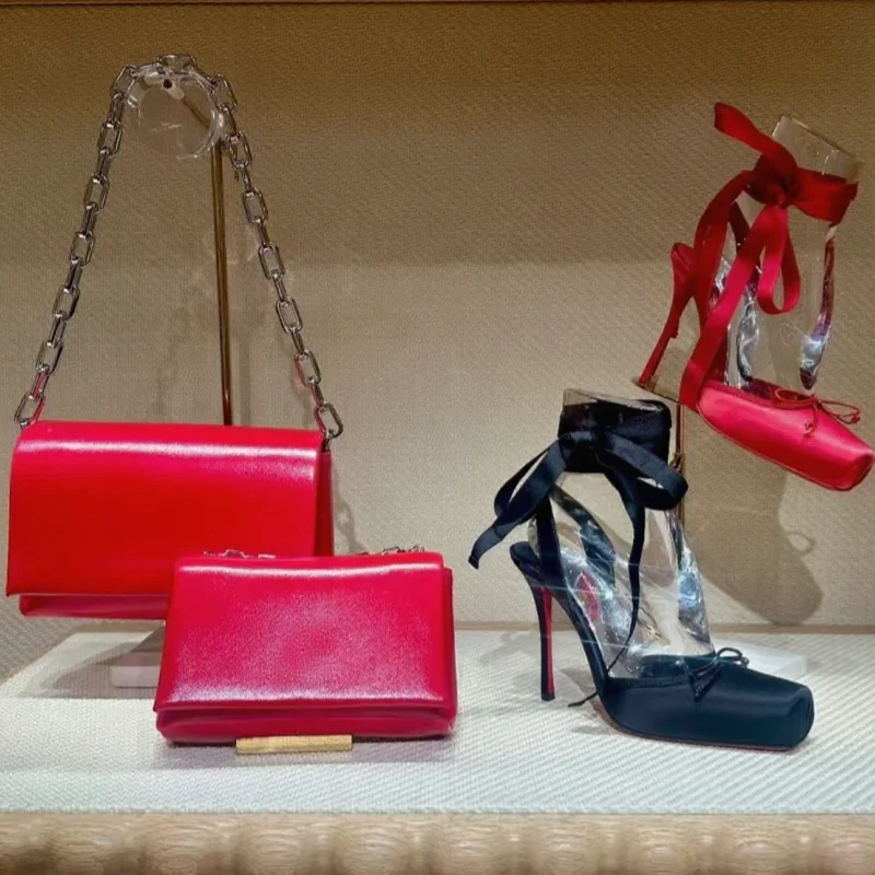 Женская обувь на высоком каблуке со шнуровкой и бантом на платформе, шелковые туфли-лодочки на шпильке с квадратным носком, роскошные сексуальные балетки для вечеринки, свадьбы, выпускного вечера Женская обувь на высоком каблуке со шнуровкой и бантом на платформе, шелковые туфли-лодочки на шпильке с квадратным носком, роскошные сексуальные балетки для вечеринки, свадьбы, выпускного вечера