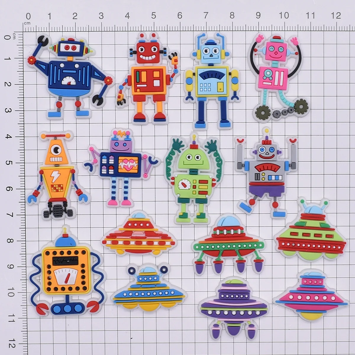 colorful robot PVC shoe Charms Slippers Buckle combination Fit Wristbands accessories Decoration Bands gift unisex party