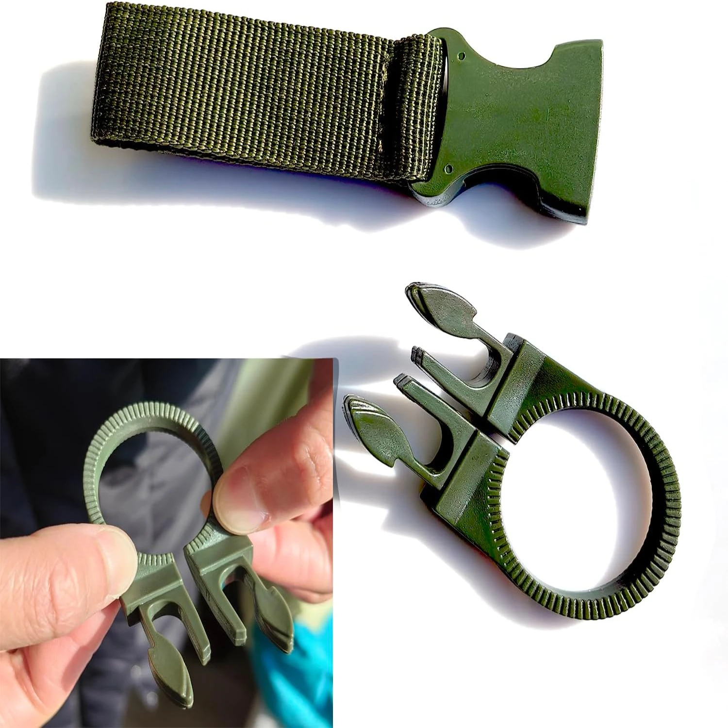 Convenient, lightweight, and portable carabiner bottle buckle clips for all-day hydration. Stay refreshed on-the-go with this es