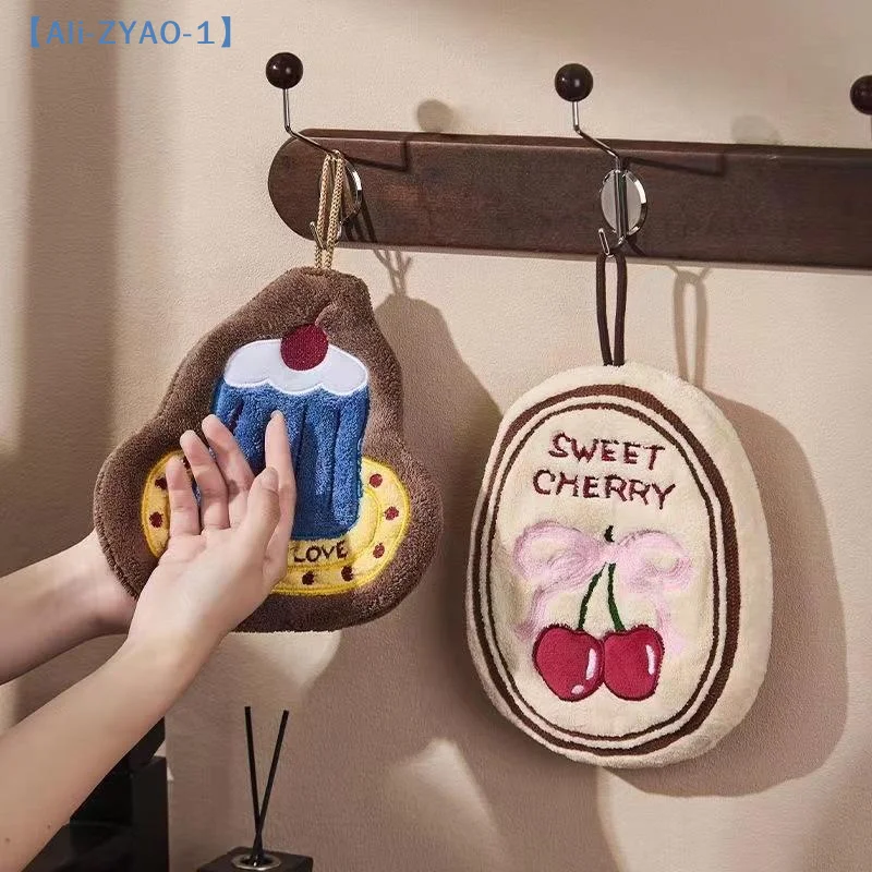 【ZYAO-1】Hand Towel Bathroom Absorbent Hand Towel Wall Hanging Cloth Thickened Handkerchief For Kitchen Hand Towel Cleaning Cloth