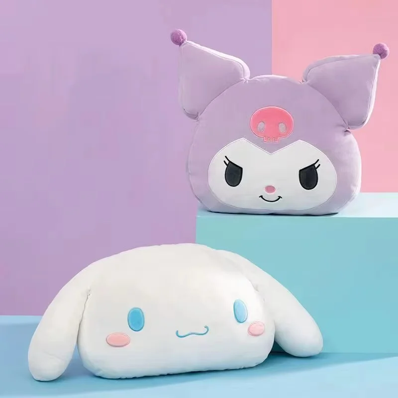 Sanrio anime produtos travesseiro almofada dos desenhos animados kuromi cinnamoroll brinquedos de pelúcia sofá assento decoração para casa escritório nap travesseiro presentes da menina