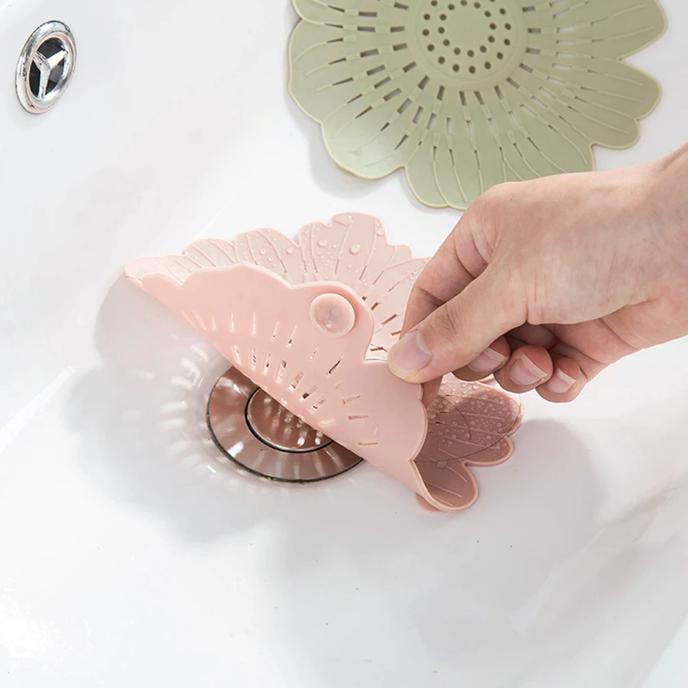 

【Green】Silicone Sink Drain Filter Hair Catcher Anti-Clogging Strainer For Bathroom Kitchen Durable 50℃ Heat Resistant Tpr Base