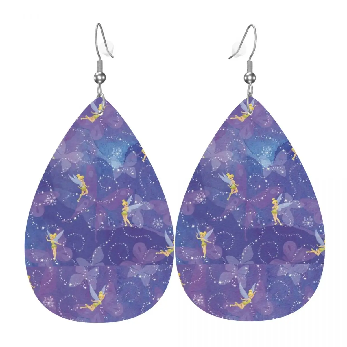 

Custom Miss Bell Wallpaper Anime Dangle Drop Earrings Leather Earrings for Women Fashion Tinker Bell For Party