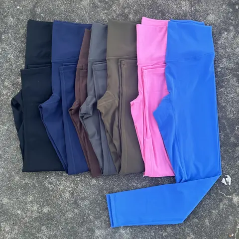 Einfarbige, hochwertige Yoga-Leggings mit hoher Taille für Damen, Sporthose, Butter, sportliches Fitnessstudio, umfassendes Training, Joggen, hockensicher