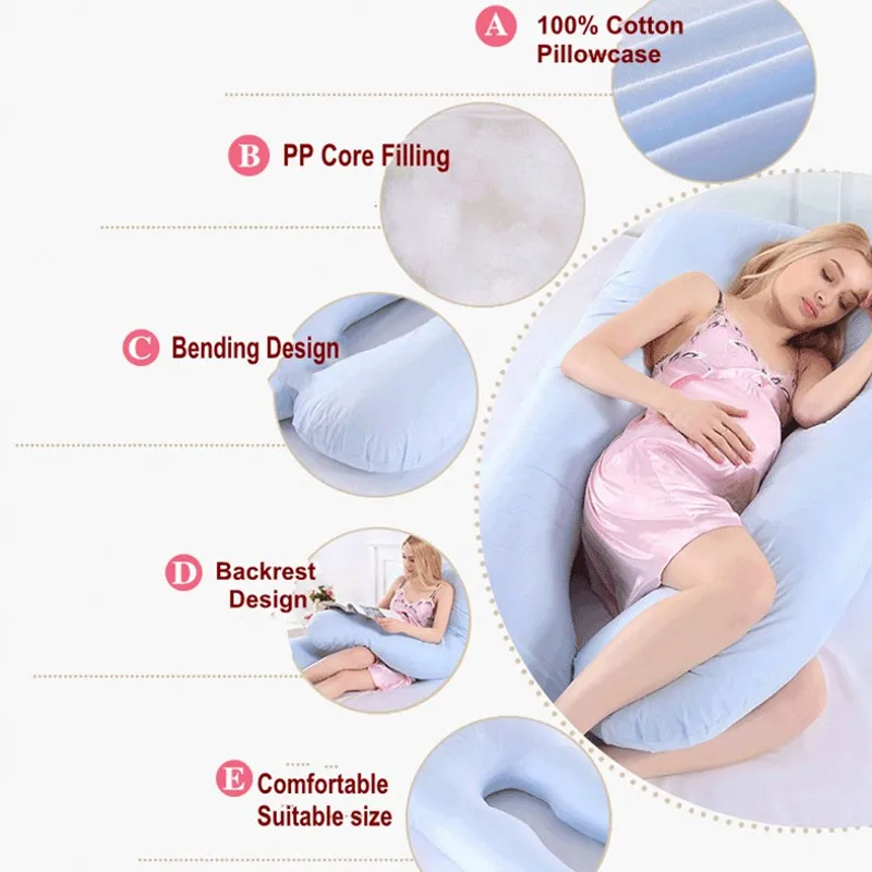 Pregnancy Pillow 130*70cm Sleeping Waist Pillow for Pregnant Women Nursing Pillow Breastfeeding Cushion for Women