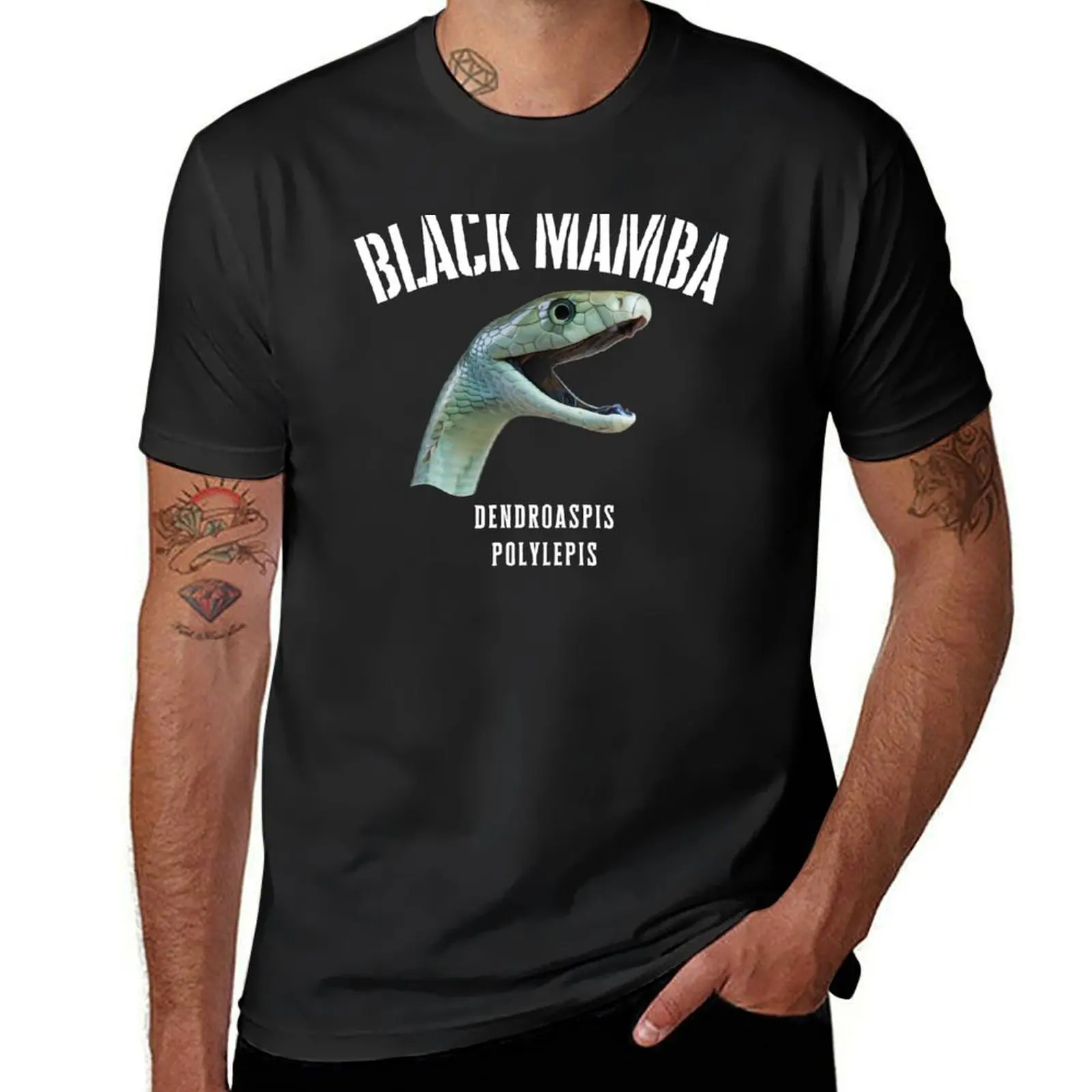 black mamba deadly snake design - Dendroaspis polylepis T-Shirt korean fashion quick drying vintage oversized clothes for men