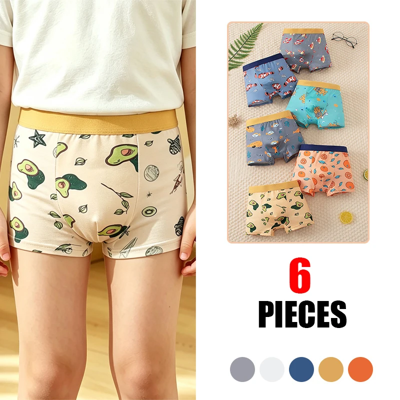 6-Piece Set Of Children's Flat Leg Pants With Fruit Print Fashionable Casual And Comfortable Four Leg Pants Family Shorts