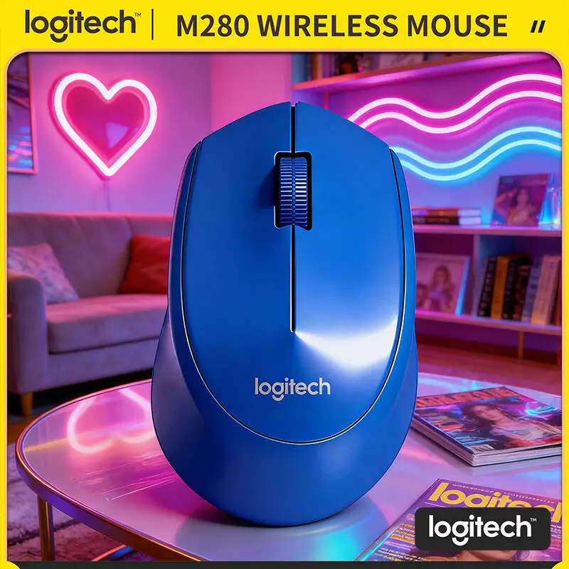 

Logitech M280 Wireless Mouse 10m Wireless Range 18-Month Battery 1000 DPI Ergonomic Design for Mac Windows Office