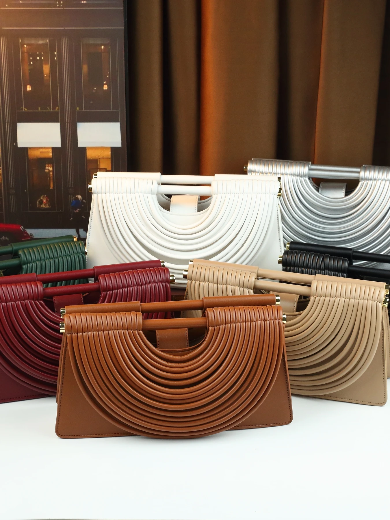 

New wire noodle design handbag women's niche high-end sense personalized small square bag dinner bag women's bag