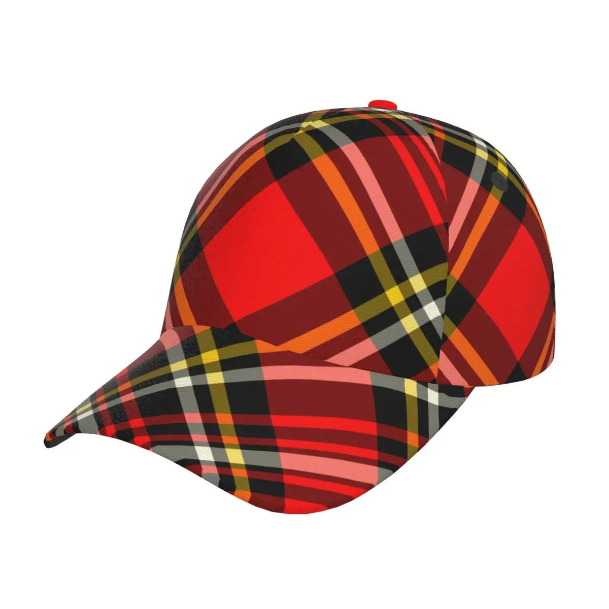 Unisex Adjustable Cap for Adult Baseball Tartan Red And Black Plaid hip hop Hat