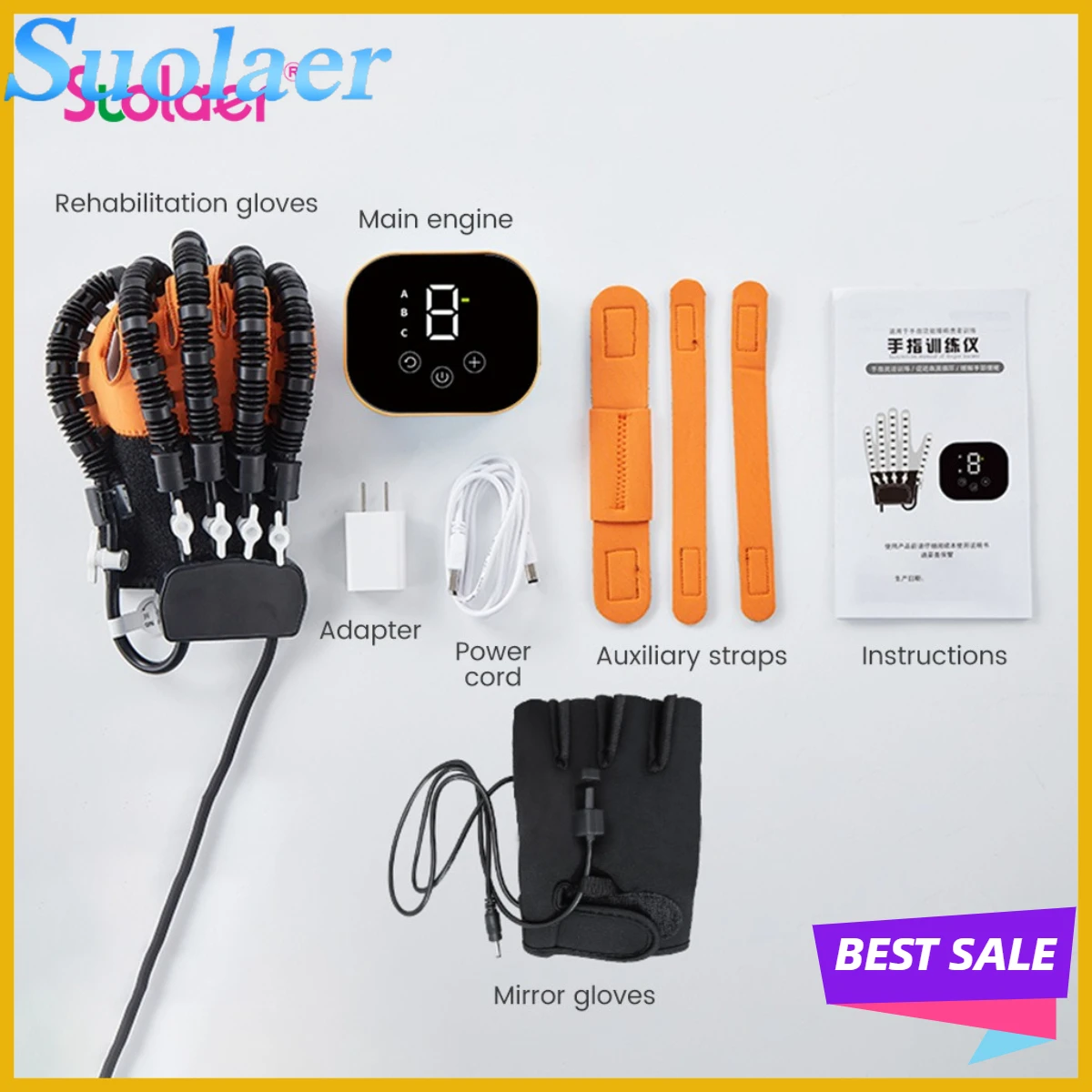 

1 set Rehabilitation Robot Glove Left Right Hand Finger Massage Gloves Stroke Hemiplegia Training Device Hand Function Recovery