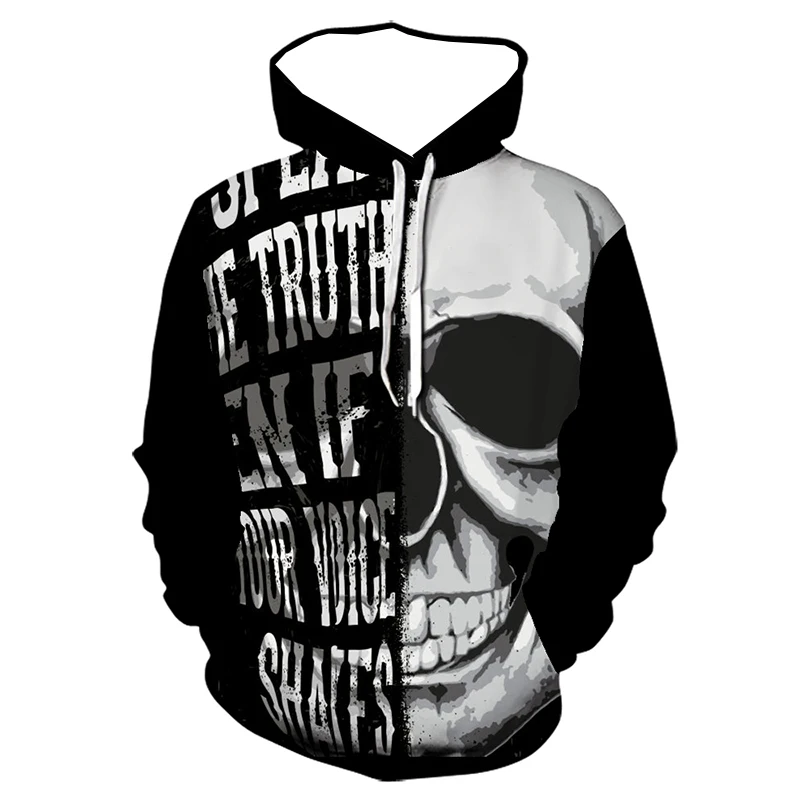 

2024 Ladies' Maternity Wear Smoking Suit And Hat Skull Pattern Hoodie Casual 3d Printed Men's Round Neck Long Sleeved Hoodie
