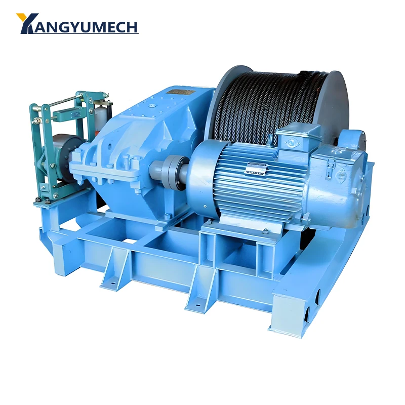 Electric Multi Functional Winch for Cranes with Low Speed Hydraulic Brake and Remote Automatic Application