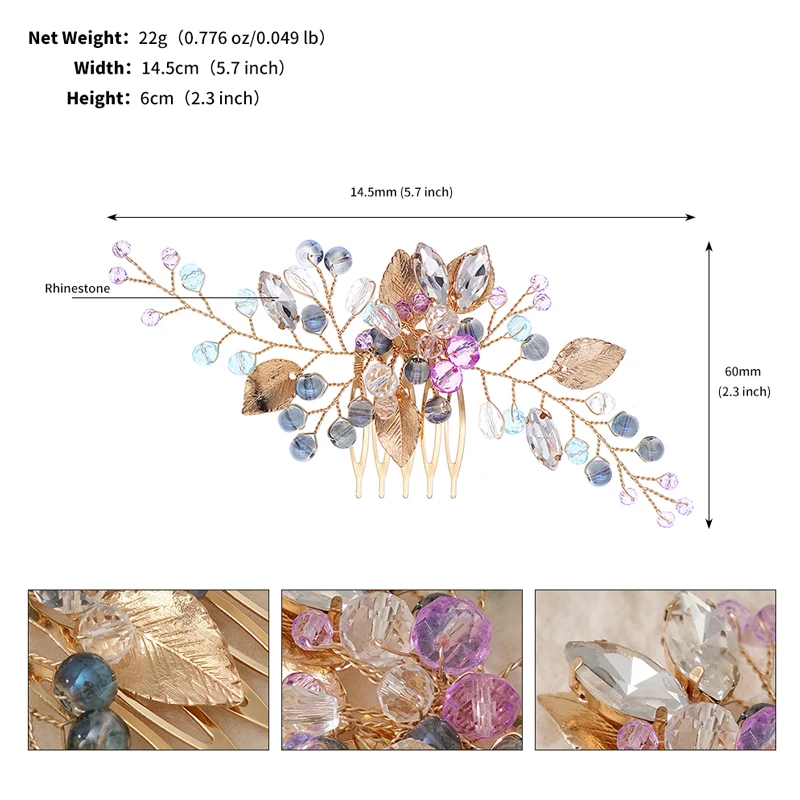 New Wedding Hair Accessories Hair Clips Hairpin Crystal Bride Headdress for Women Faux Pearl Barrettes Hair Combs Hair Decor image 6