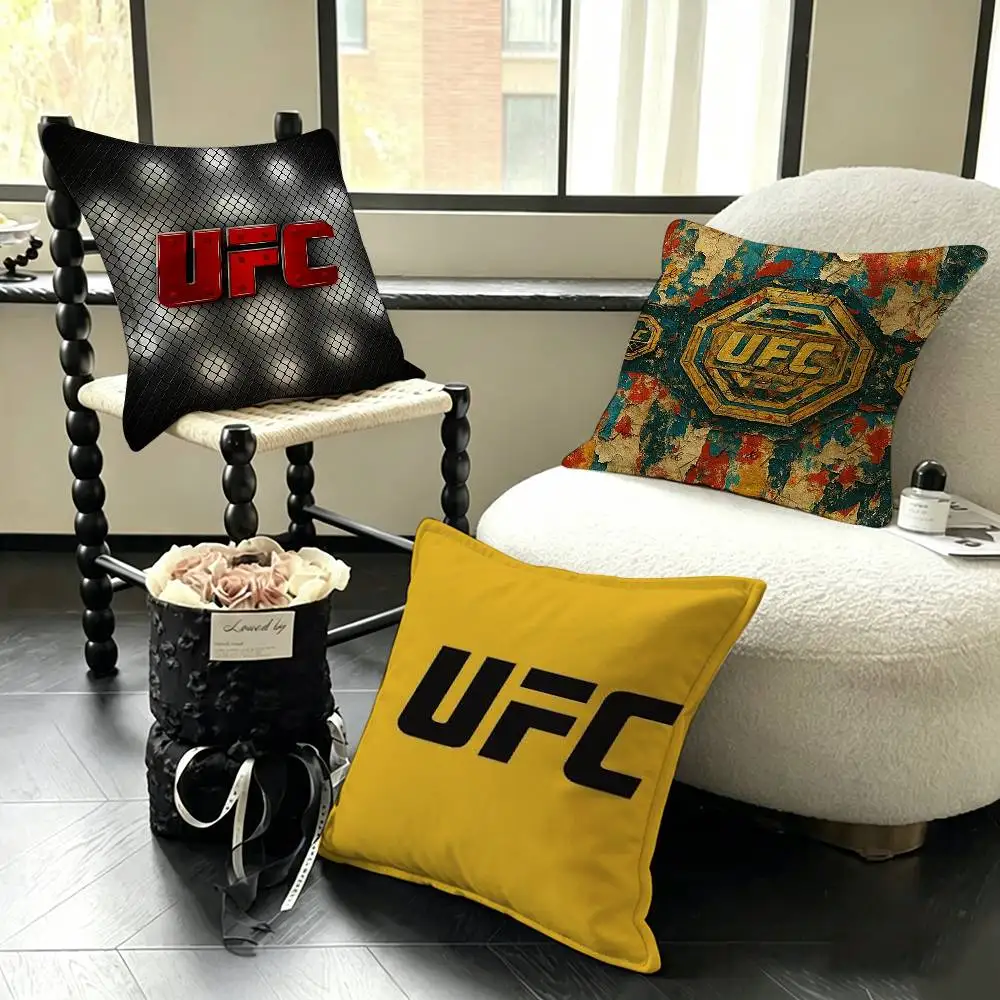 UFC Logo F-Fighting  Various Sizes Square Pillow Case For Car Home Bedchamber Decor
