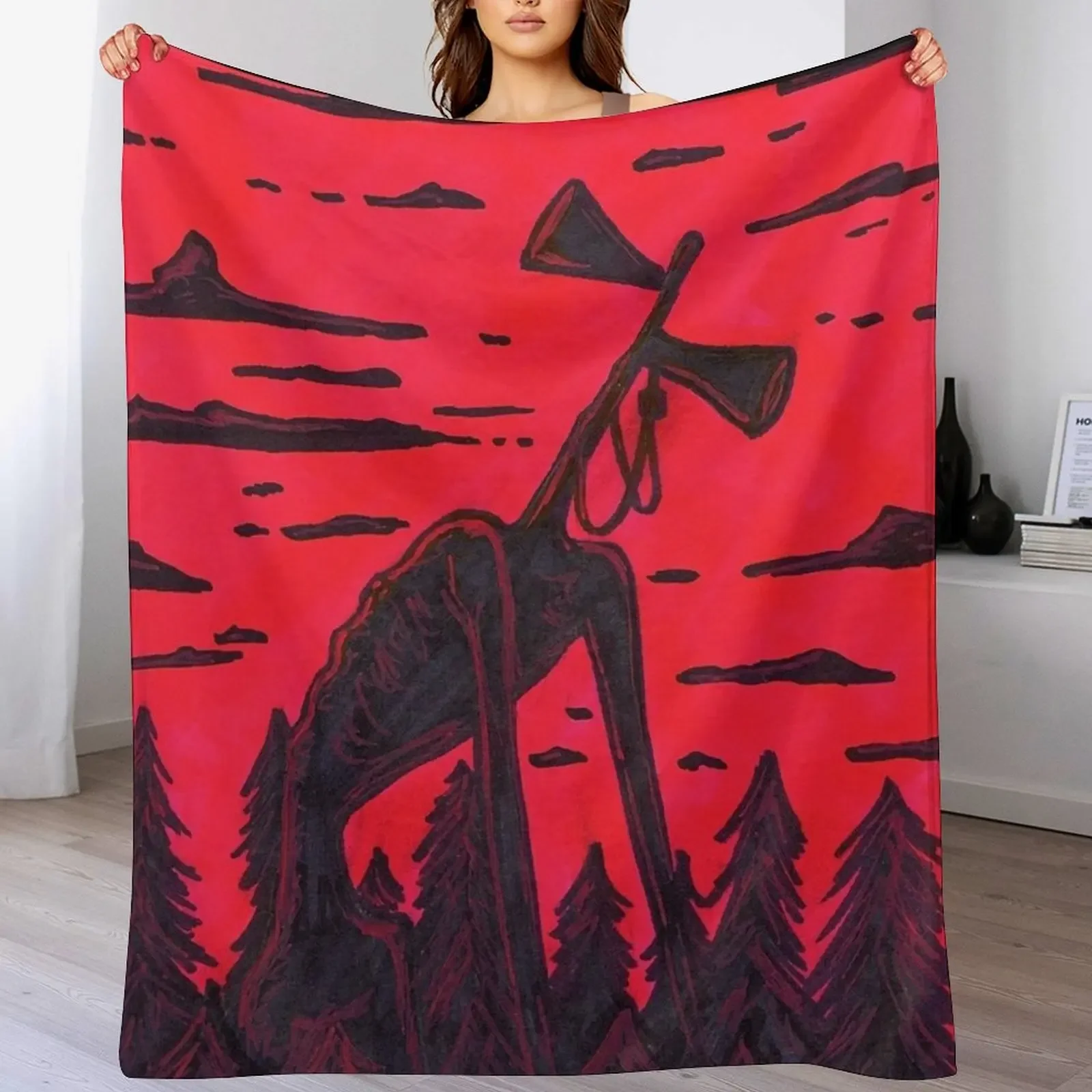 

Siren Head Throw Blanket Soft Solid Color Blanket for Couch Bed
