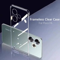 Frameless Slim Clear Hard Back Cover Case For Xiaomi POCO X6 F5 F6 Pro 5G F4 F3 GT ShockProof Coque Phone Cases