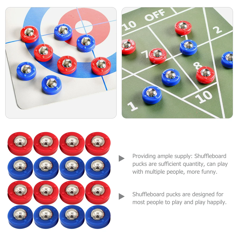 

24pcs Shuffleboard Replacement Pucks Bright Color Curling Tabletop Roller Balls Indoor Outdoor Mini Bowling For Desktop