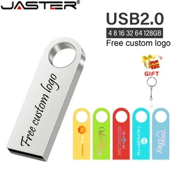 JASTER Лидер продаж, металлический USB-накопитель 128 ГБ, бесплатный индивидуальный логотип, 64 ГБ, портативный флэш-накопитель, 32 ГБ, U-диск, 16 ГБ, креативный подарок