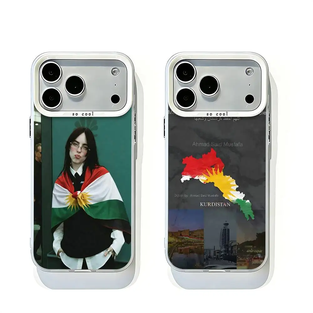 

Kurdistane Map Design White Matte So Cool Lens Bumper Printed Cover For iPhone 16 15 17 14 11 12 13 Pro Max