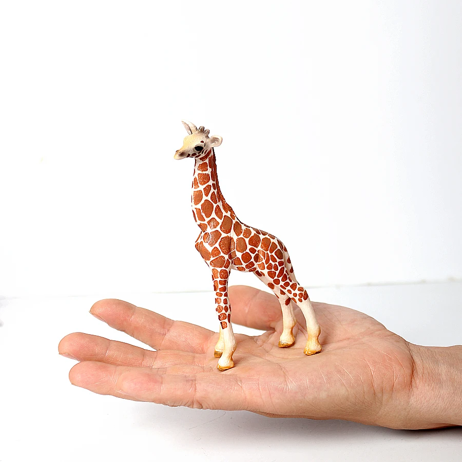 Realistic Giraffe Figurines with Giraffe Cub Safari Animals Model Figures Family Playset Educational Toy Cake Toppers Gift