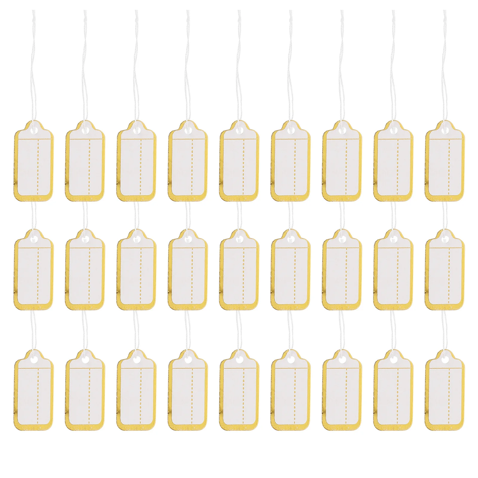 

500pcs Silver White Rectangular Price Tags 1.5X2.5Cm Gold Blocked Jewelry Label For Watch Earrings Bracelet Necklace Ring