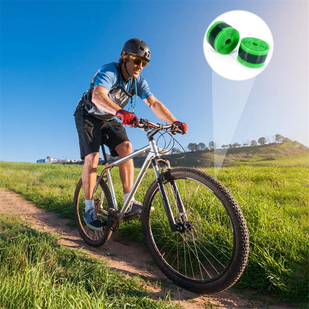 2PCS Bike Tire Liner, Inner Tube Bicycle Flat Protector Compatible for 12/16/18/20/24/26/27.5/29Inch